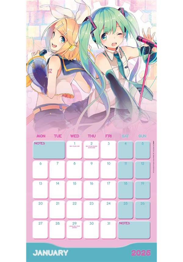 Hatsune Miku 2025 Square WALL CALENDAR