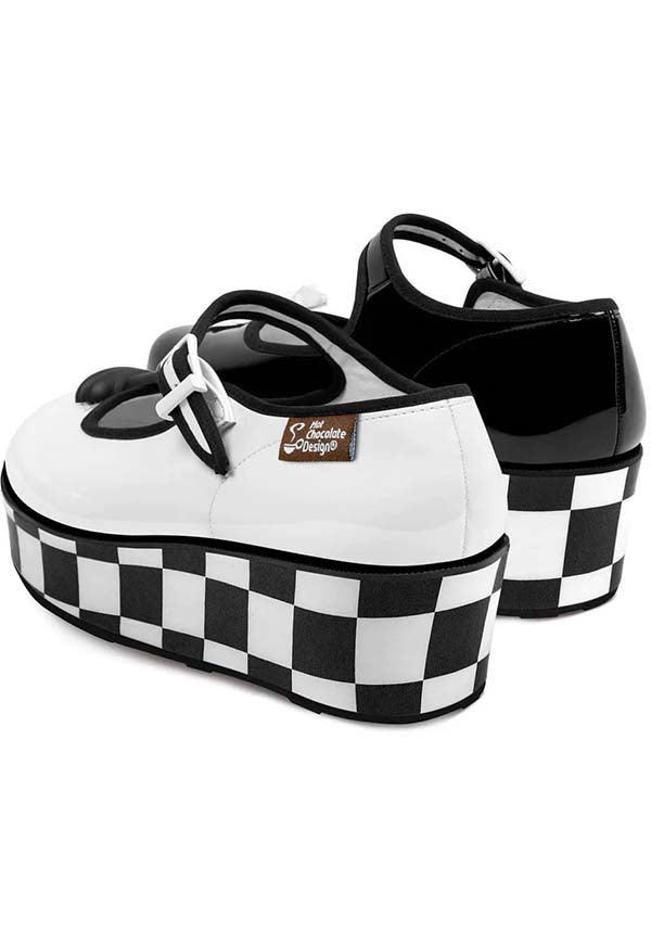 Check Mates | PLATFORMS - Beserk - all, all ladies, black, black and white, check, checkered, chess, cpgstinc, discountapp, fp, googleshopping, goth, gothic, gothic gifts, HC72243, hot chocolate, in stock, instock, labelinstock, labelvegan, ladies, ladies shoes, may23, patent, platform, platforms, platforms [in stock], poppincandy, poppingcandy, R070523, shoe, shoes, vegan