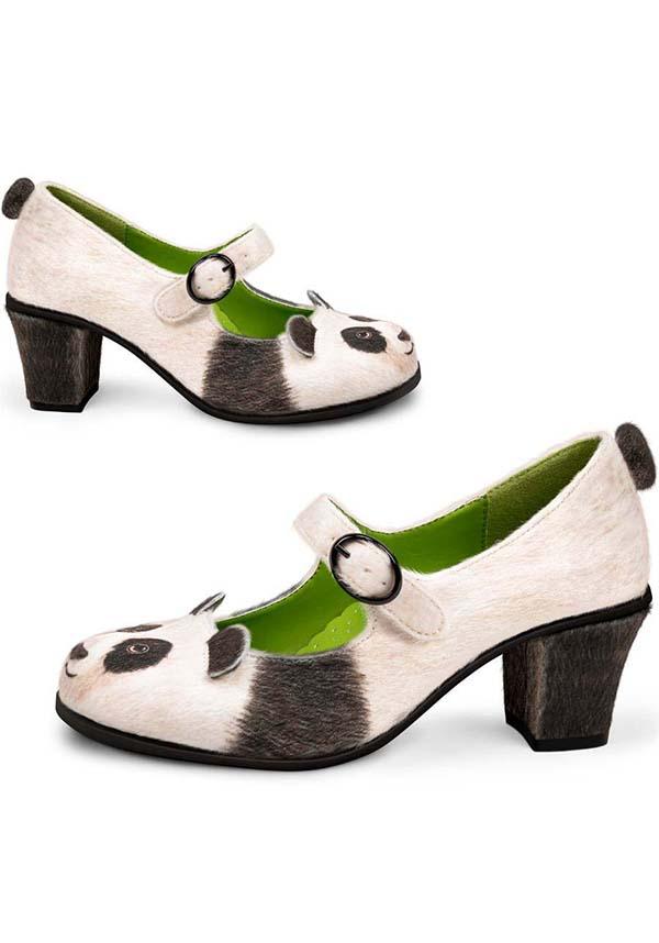 Panda | MID HEELS - Beserk - all, all ladies, black and white, cpgstinc, cute, cute animals, discountapp, fp, googleshopping, HC6955, heel, heels, heels [in stock], hot chocolate, in stock, instock, jun23, labelinstock, labelnew, labelvegan, ladies, ladies shoes, mary jane, mary janes, panda, poppingcandy, quirky, R040623, shoe, shoes, unique, vegan, white