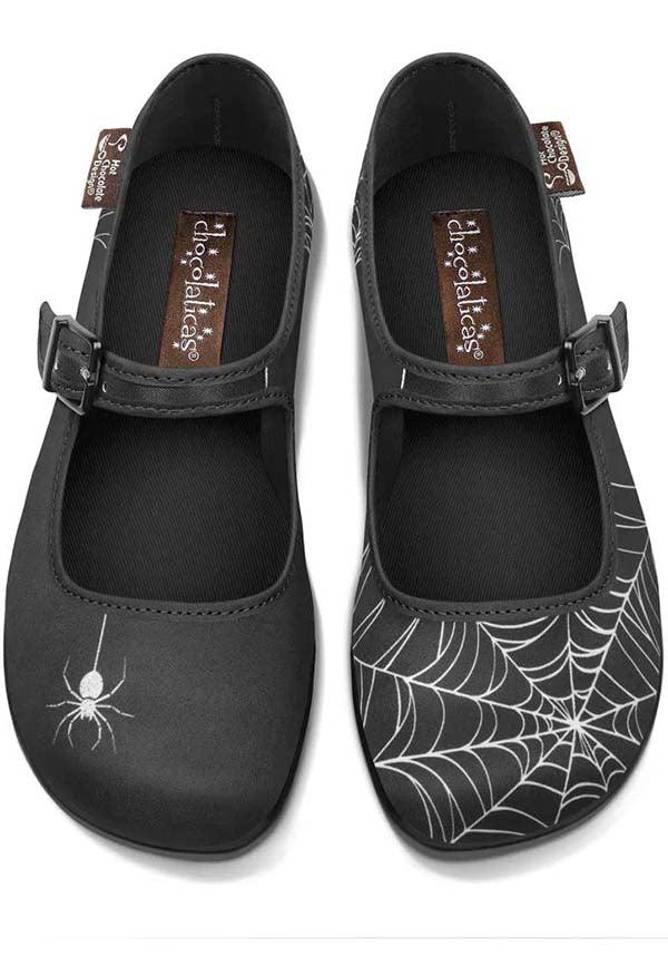 Spider | FLATS* - Beserk - all, black, chocolatica, chocolaticas, clickfrenzy15-2023, cpgstinc, discountapp, eofy2023, eofy2023thur22-20, flats, flats [in stock], goth, gothic, halloween, halloween shoes, hot chocolate, in stock, instock, labelinstock, labelvegan, lolita, mar21, mary jane, mary janes, poppingcandy, sale, shoes, spider, spider web, spiderweb, spooky, spyder, vegan