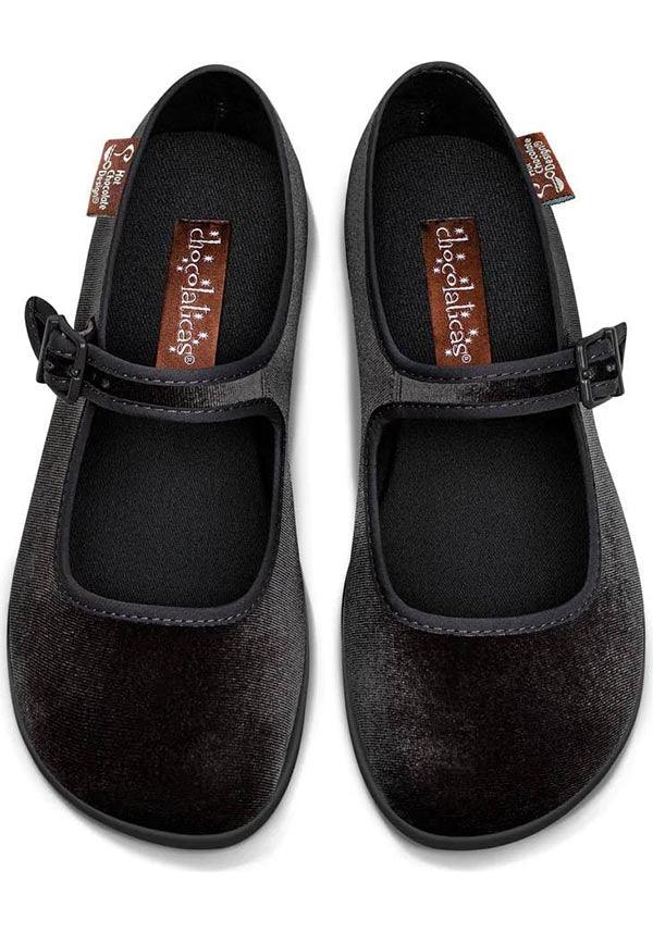 Velvet [Espresso Martini] | FLATS - Beserk - all, black, clickfrenzy15-2023, cpgstinc, discountapp, flats, flats [in stock], fp, googleshopping, HC64523, hot chocolate, in stock, instock, labelinstock, labelvegan, mary jane, mary janes, nov22, poppincandy, poppingcandy, R231122, shoe, shoes, vegan, velvet, velvet shoe