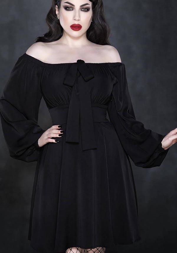 Kelly | DRESS` - Beserk - all, all clothing, all ladies clothing, black, christmas clothing, clickfrenzy15-2023, clothing, cold shoulder, discountapp, dress, dressapril25, dresses, fp, girls dress, girls dresses, googleshopping, goth, gothic, KABESFW2022-1, ladies clothing, ladies dress, ladies dresses, little black dress, long sleeved dress, medieval, oct22, off the shoulder, plus size, r191022, renaissance, short dress, short dresses, witchy, womens dress, womens dresses