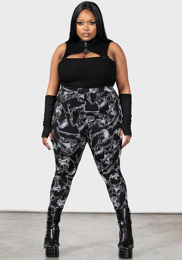 Mandeble | LEGGINGS - Beserk - all, all clothing, all ladies, all ladies clothing, black, black and white, bones, clothing, discountapp, fp, googleshopping, goth, gothic, jun23, kill star, killstar, KS1116221, labelnew, ladies, ladies clothing, ladies pants, ladies pants + shorts, ladies pants and shorts, legging, leggings, long pants, pants, plus, plus size, R040623, skull and bones, winter, winter clothing, winter wear, women, womens, womens pants