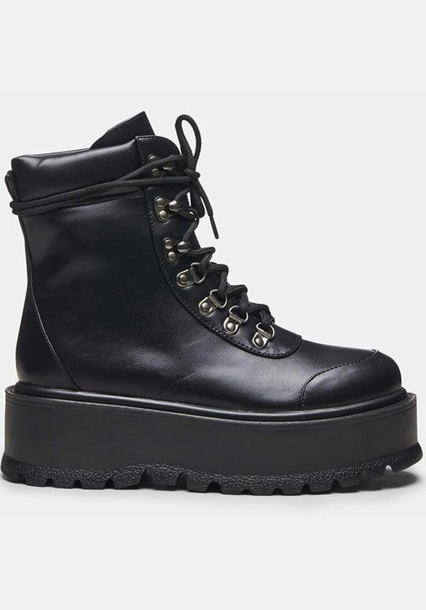 Koi Footwear - Hydra All Black Matrix Platform Boots - Buy Online Australia