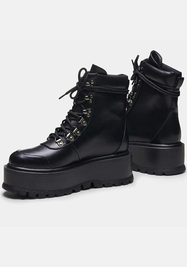 Koi Footwear - Hydra All Black Matrix Platform Boots - Buy Online Australia