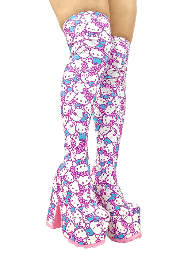 Labyrinth Kawaii Hello Kitty [Pink/White] | PLATFORM BOOTS [IN STOCK]