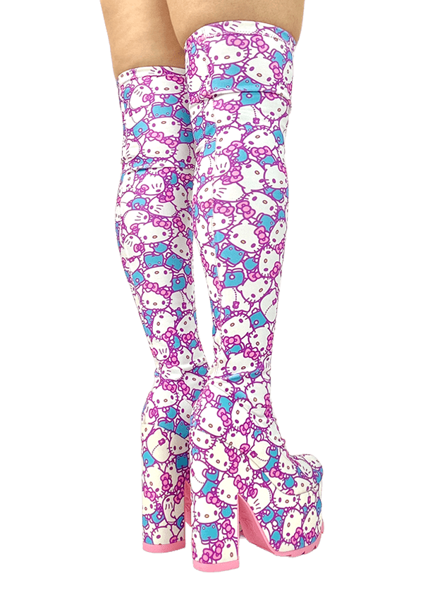 Labyrinth Kawaii Hello Kitty [Pink/White] | PLATFORM BOOTS [IN STOCK]