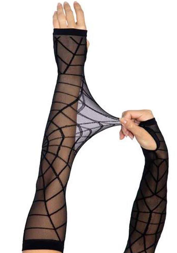 Sheer Spiderweb | ARM WARMER GLOVES^ - Beserk - accessories, all, backorder, black, clickfrenzy15-2023, cosplay, cpgstinc, discountapp, fp, gloves, gloves and armwarmers, goth, gothic, gothic accessories, halloween, ladies accessories, pending, sep20, spider web, spiderweb, web