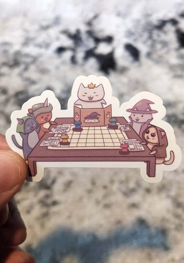 Cats Playing Tabletop Game | STICKER