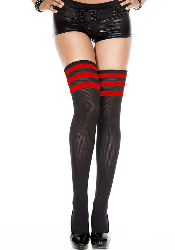 Striped Thigh High Socks, Cosplay Halloween Over The Knee Socks, Women's  Stockings & Hosiery - Temu