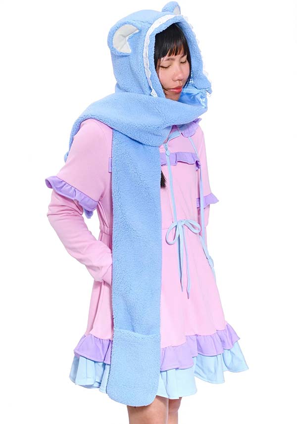 Bear Blue 2-Way | HOODED SCARF