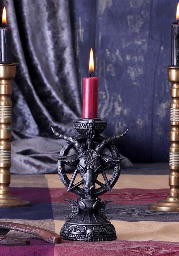 Light of Baphomet | CANDLE HOLDER` - Beserk - all, baphomet, black, candle, candle holder, candles, clickfrenzy15-2023, discountapp, fp, gift, gift idea, gift ideas, gifts, goth, goth homeware, goth homewares, gothic, gothic gifts, gothic homeware, gothic homewares, home, homeware, homewares, may22, NNSH018590, R220522