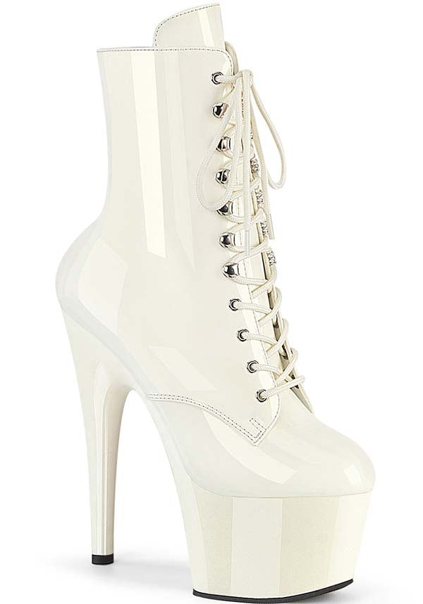 ADORE-1020 [Off Wht Pat] | PLATFORM BOOTS [PREORDER]