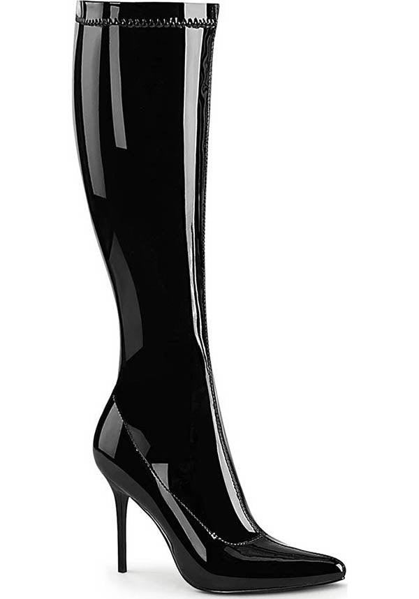 CLASSIQUE-2000 [Black Patent] | HEELS [PREORDER] - Beserk - all, all ladies, black, boot, boots, boots [preorder], clickfrenzy15-2023, discountapp, fp, heels, heels [preorder], knee high boots, labelpreorder, labelvegan, ladies, long boots, patent, ppo, preorder, shoes, vegan