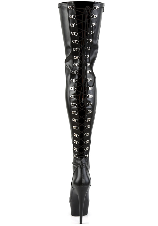 Pleaser - DELIGHT-3063 Matte Black Platform Boots - Buy Online Australia