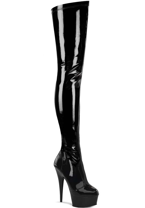 Pleaser DELIGHT 4000 Black Patent Platform Heels Buy Online