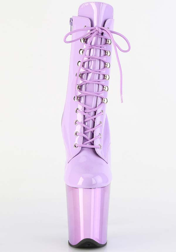 FLAMINGO-1020 [Lavender Patent] | PLATFORM BOOTS [PREORDER]