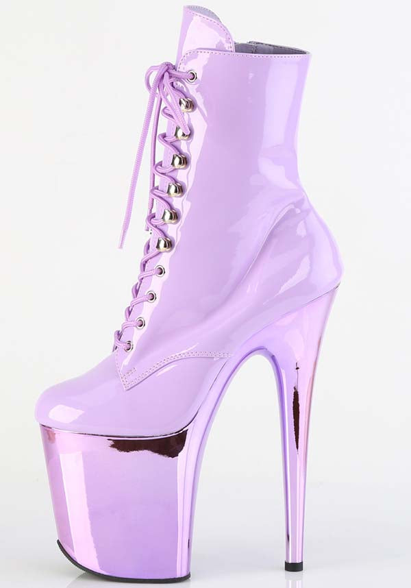 FLAMINGO-1020 [Lavender Patent] | PLATFORM BOOTS [PREORDER]