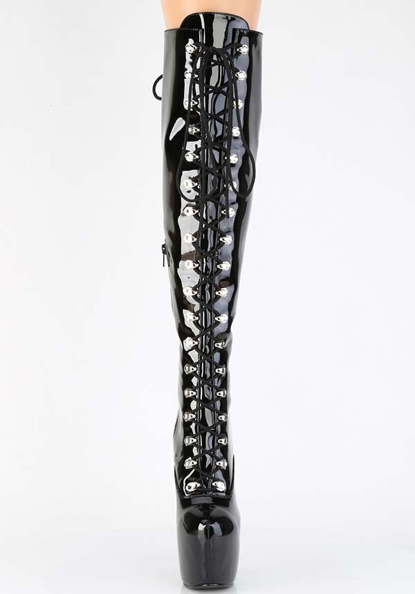 JUBILANT-3012 [Black Patent] | PLATFORM BOOTS [PREORDER]