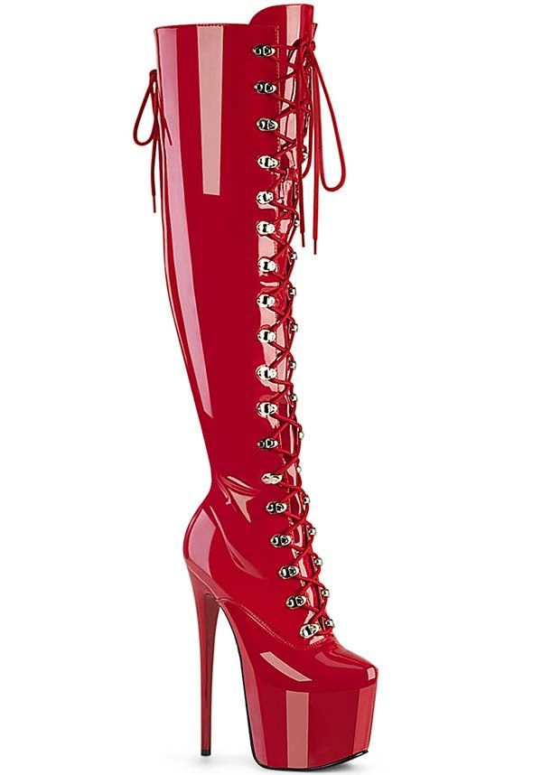 JUBILANT-3012 [Red Patent] | PLATFORM BOOTS [PREORDER]