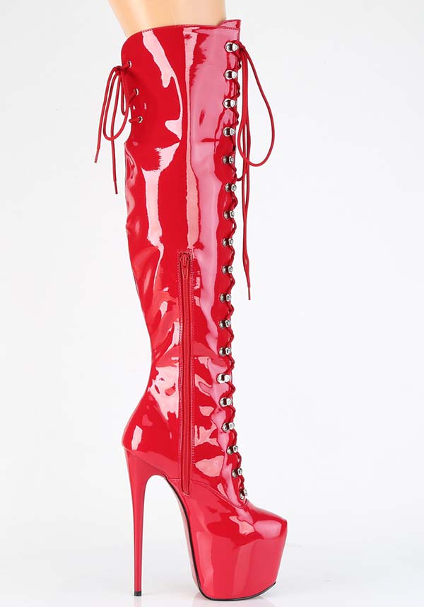 JUBILANT-3012 [Red Patent] | PLATFORM BOOTS [PREORDER]