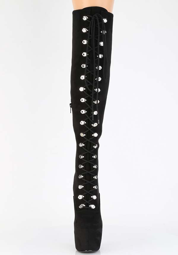 JUBILANT-3012FS [Black Faux] | PLATFORM BOOTS [PREORDER]