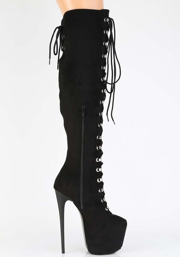 JUBILANT-3012FS [Black Faux] | PLATFORM BOOTS [PREORDER]