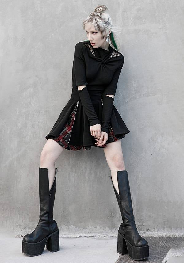 Punk Rave - Defiance Pleated Skirt - Buy Online Australia