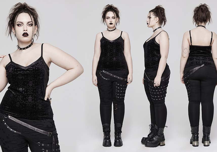 Goth Pentacle Velvet | CAMISOLE TOP [PLUS SIZE]