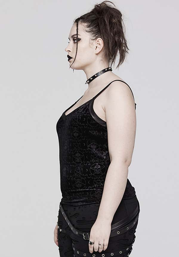 Goth Pentacle Velvet | CAMISOLE TOP [PLUS SIZE]