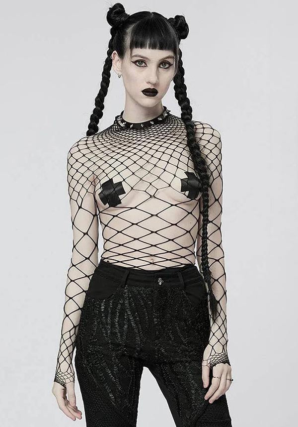 Punk Rave - Punk Sheer Black Bodysuit - Buy Online Australia