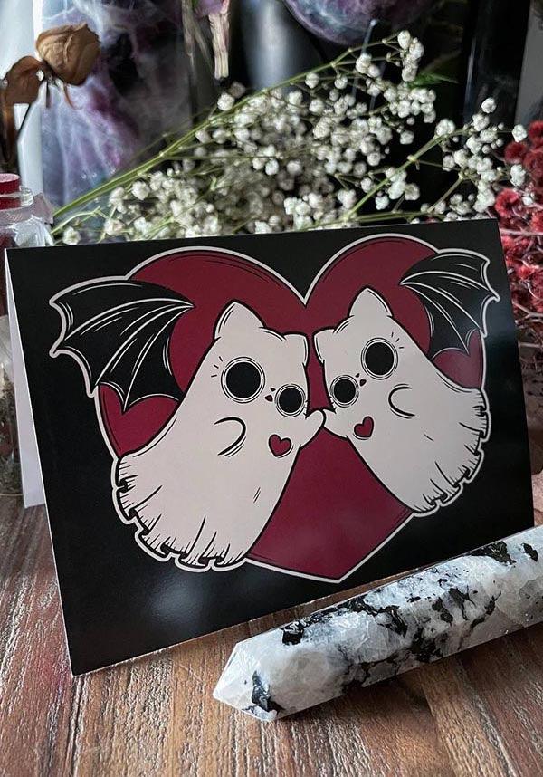 Lovecats | GREETING CARD - Beserk - all, bat wing, bat wings, card, cards, cat, cats, clickfrenzy15-2023, cpgstinc, cute, discountapp, fp, ghost, gift, gift idea, gift ideas, gifts, googleshopping, goth, gothic, gothic gifts, greeting card, greeting cards, heart, heart shape, jan23, love heart, office and stationery, PV017, pvmpkin art, R290123, spooky, stationary, stationery, valentine, valentines, valentines cards, valentines day