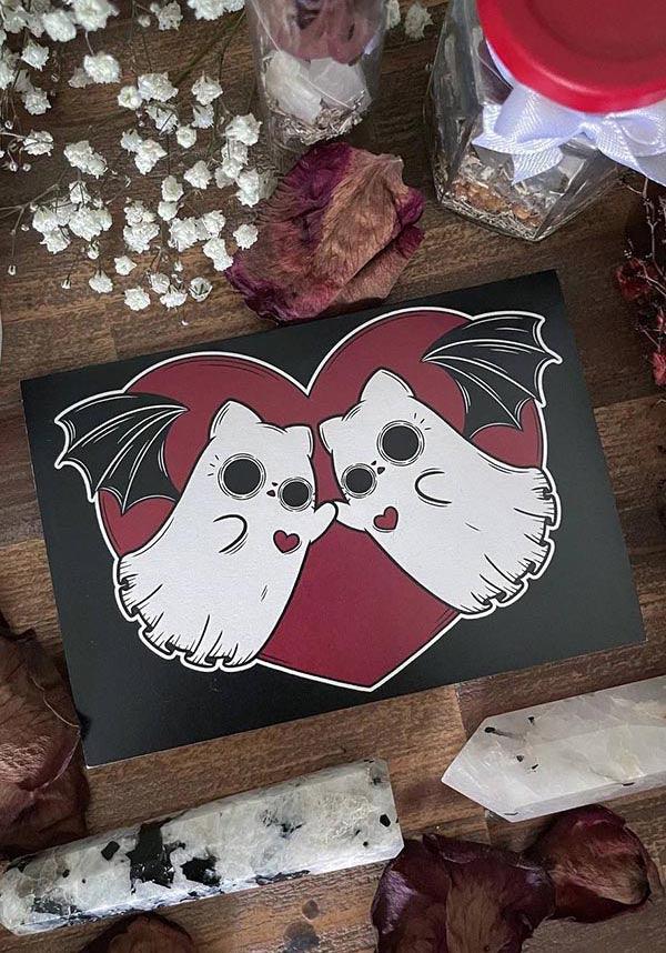 Lovecats | GREETING CARD - Beserk - all, bat wing, bat wings, card, cards, cat, cats, clickfrenzy15-2023, cpgstinc, cute, discountapp, fp, ghost, gift, gift idea, gift ideas, gifts, googleshopping, goth, gothic, gothic gifts, greeting card, greeting cards, heart, heart shape, jan23, love heart, office and stationery, PV017, pvmpkin art, R290123, spooky, stationary, stationery, valentine, valentines, valentines cards, valentines day