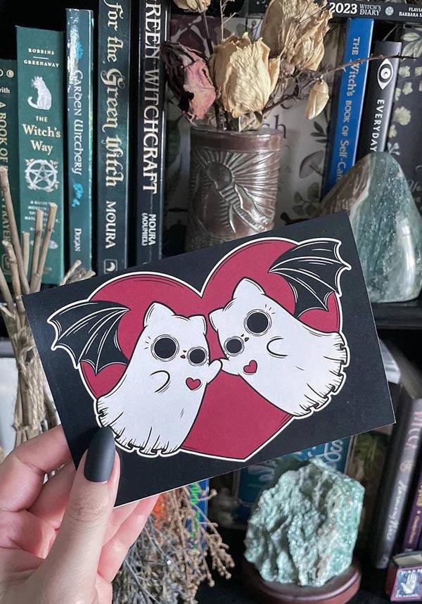 Lovecats | GREETING CARD - Beserk - all, bat wing, bat wings, card, cards, cat, cats, clickfrenzy15-2023, cpgstinc, cute, discountapp, fp, ghost, gift, gift idea, gift ideas, gifts, googleshopping, goth, gothic, gothic gifts, greeting card, greeting cards, heart, heart shape, jan23, love heart, office and stationery, PV017, pvmpkin art, R290123, spooky, stationary, stationery, valentine, valentines, valentines cards, valentines day