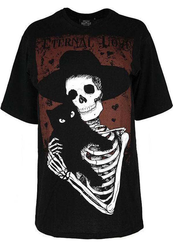 Eternal Love | T-SHIRT - Beserk - all, all clothing, all ladies, all ladies clothing, aug19, black, burgundy, cat, cats, clickfrenzy15-2023, clothing, discountapp, edgy, fp, gothic, ladies, ladies clothing, ladies shirt, ladies tshirt, mens, mens clothing, oversized, restyle, shirt, shirts, skeleton, skull, skulls, soldout, t-shirt, tee, tees and shirt, tees and shirts, top, tops, tshirt, tshirts, tshirts and tops, valentines, womens shirt, womens shirts