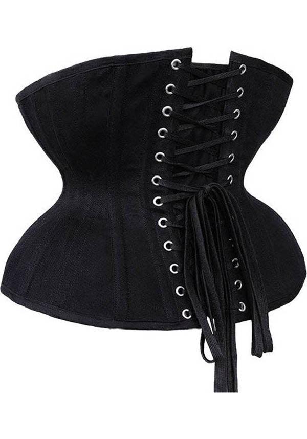 Restyle - Matte Black Underbust Corset - Buy online Australia