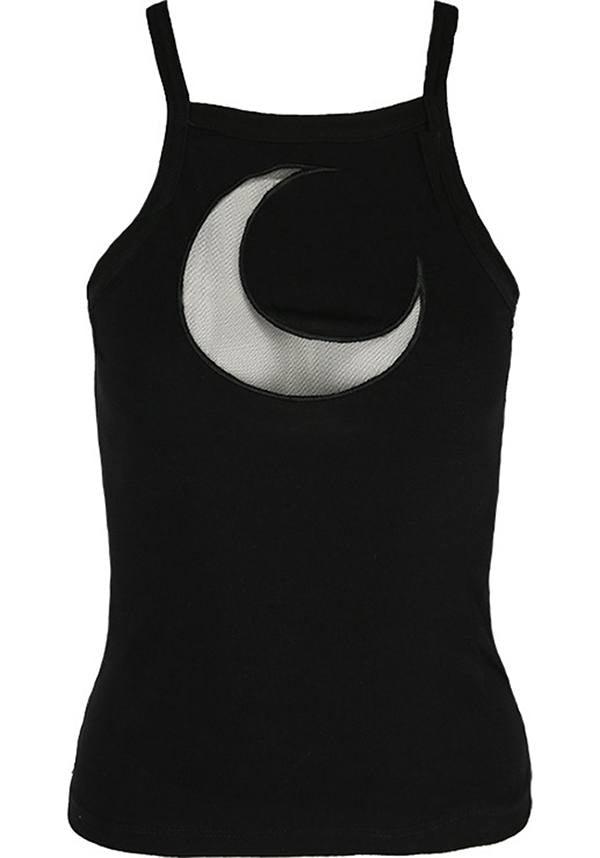 Moon Mesh | TOP - Beserk - all, all clothing, all ladies, all ladies clothing, black, clickfrenzy15-2023, clothing, discountapp, edgy, fp, gothic, ladies, ladies clothing, mesh, moon, plus, plus size, restyle, sep18, singlet, tank, top, tops, tshirts and tops