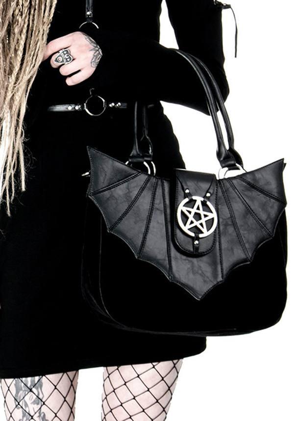 Ominous | BAG - Beserk - accessories, adjustable strap, all, bag, bats, black, clickfrenzy15-2023, dec18, discountapp, fp, gothic, gothic accessories, gothic gifts, halloween, handbags and purses, labelvegan, ladies, pentacle, pentagram, restyle, vegan