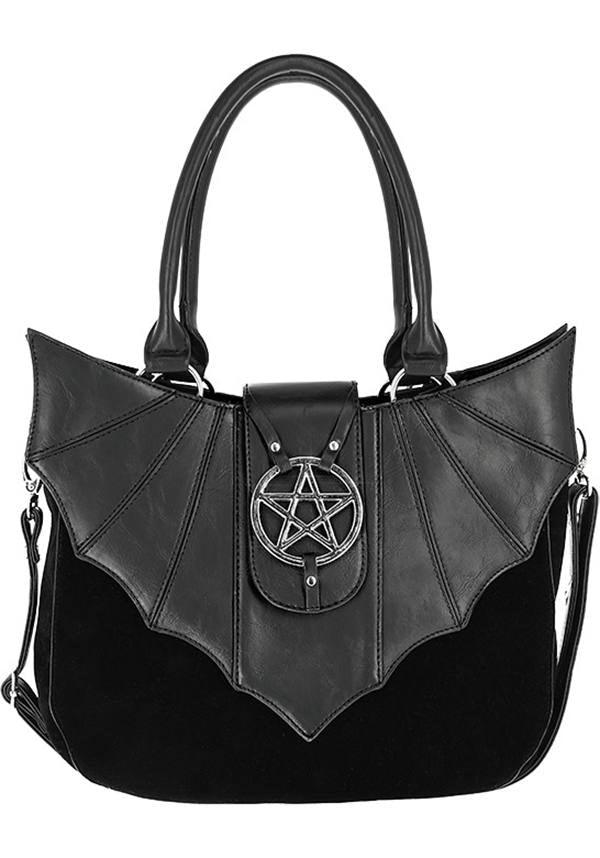 Ominous | BAG - Beserk - accessories, adjustable strap, all, bag, bats, black, clickfrenzy15-2023, dec18, discountapp, fp, gothic, gothic accessories, gothic gifts, halloween, handbags and purses, labelvegan, ladies, pentacle, pentagram, restyle, vegan