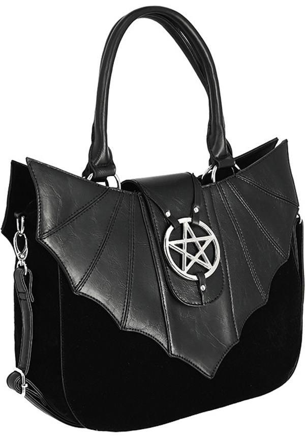 Ominous | BAG - Beserk - accessories, adjustable strap, all, bag, bats, black, clickfrenzy15-2023, dec18, discountapp, fp, gothic, gothic accessories, gothic gifts, halloween, handbags and purses, labelvegan, ladies, pentacle, pentagram, restyle, vegan