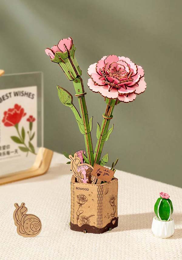 Pink Carnation Flower | 3D PUZZLE