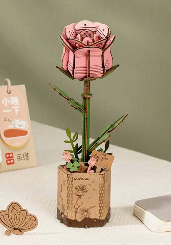 Pink Rose Flower | 3D PUZZLE