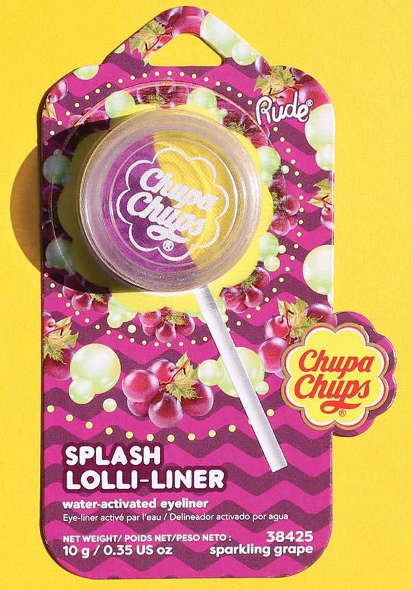 Chupa Chups [Sparkling Grape] | SPLASH LOLLI LINER - Beserk - all, bright yellow, colour:purple, colour:yellow, colourful, colours, cosmetics, discountapp, eye, eyeliner, eyes, fp, googleshopping, gothic cosmetics, halloween cosmetics, halloween makeup, jun23, labelnew, labelvegan, liner, makeup, multi, multicolour, purple, R130623, RC17269, rude cosmetics, special fx makeup, vegan, yellow