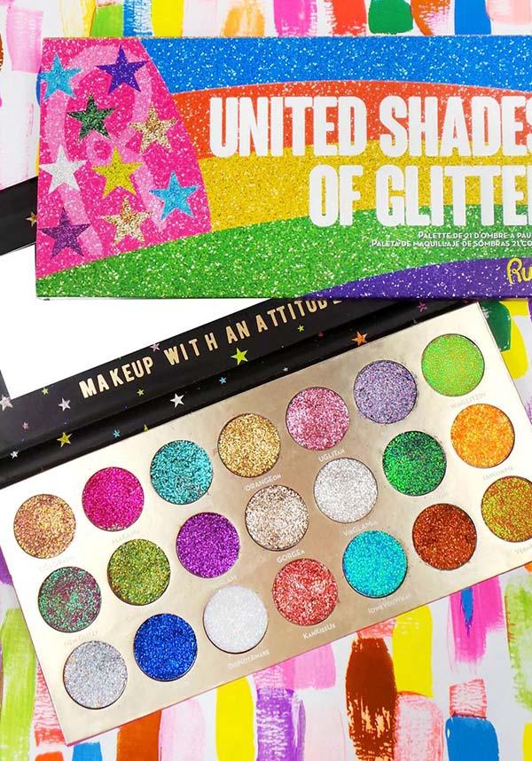 United Shades of Glitter | EYESHADOW PALETTE - Beserk - all, christmas cosmetics, clickfrenzy15-2023, cosmetic glitter, cosmetics, cruelty free, cruetly free, dec20, discountapp, eye, eyes, eyeshadow, eyeshadow pressed, festival, fp, gift, gift idea, gift ideas, gifts, glitter, labelvegan, make up, makeup, multicolour, palette, rainbow, rude cosmetics, vegan