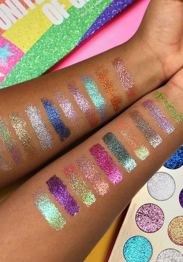 United Shades of Glitter | EYESHADOW PALETTE - Beserk - all, christmas cosmetics, clickfrenzy15-2023, cosmetic glitter, cosmetics, cruelty free, cruetly free, dec20, discountapp, eye, eyes, eyeshadow, eyeshadow pressed, festival, fp, gift, gift idea, gift ideas, gifts, glitter, labelvegan, make up, makeup, multicolour, palette, rainbow, rude cosmetics, vegan