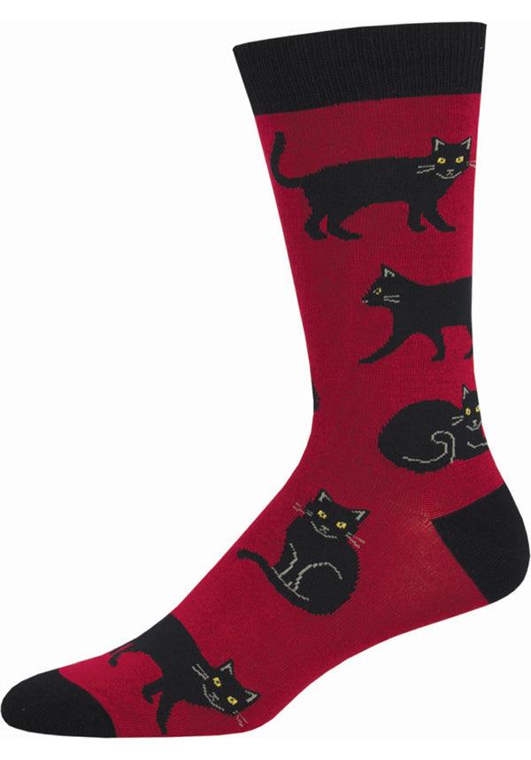 Socksmith - Bamboo Black Cat Red Socks Mens - Buy Online Australia