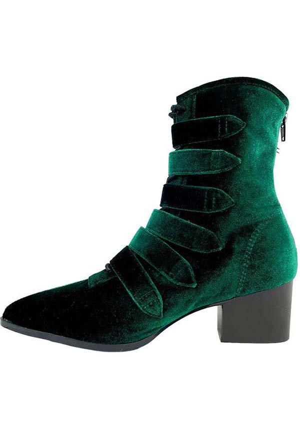 Green velvet combat on sale boots