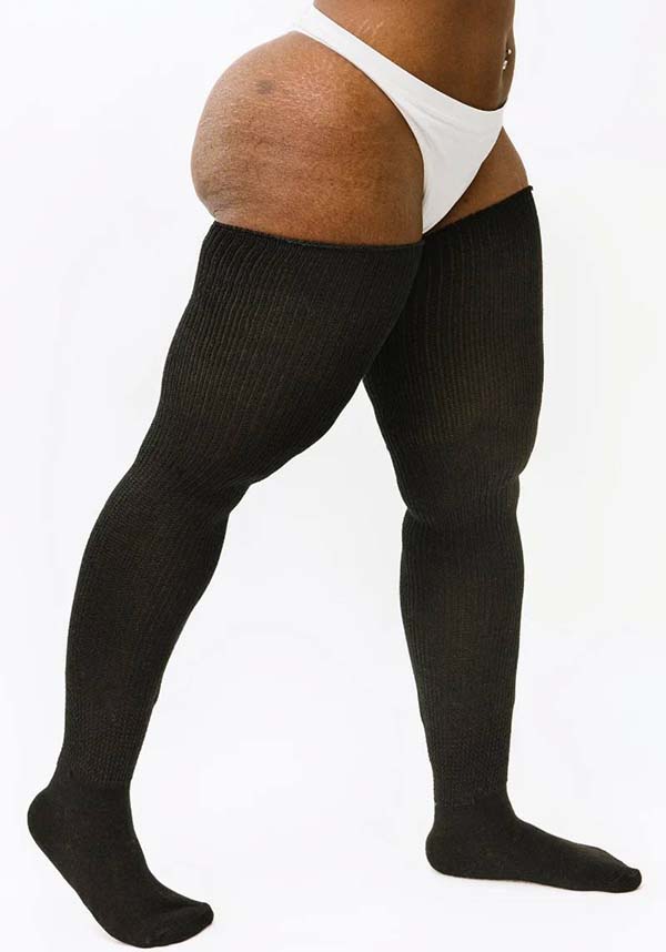 Stretchies [Jet Black] | THIGH HIGH SOCKS