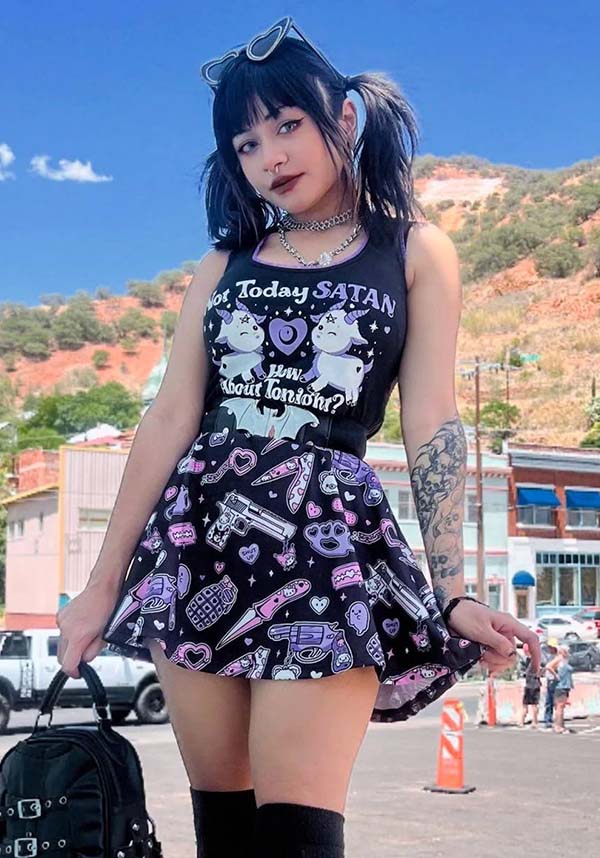 Pastel Goth Guns And Knives | SKATER SKIRT