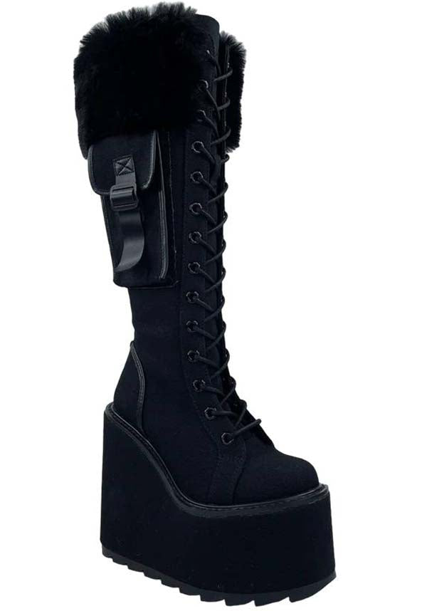 Detention Fur [Black] | PLATFORM BOOTS*